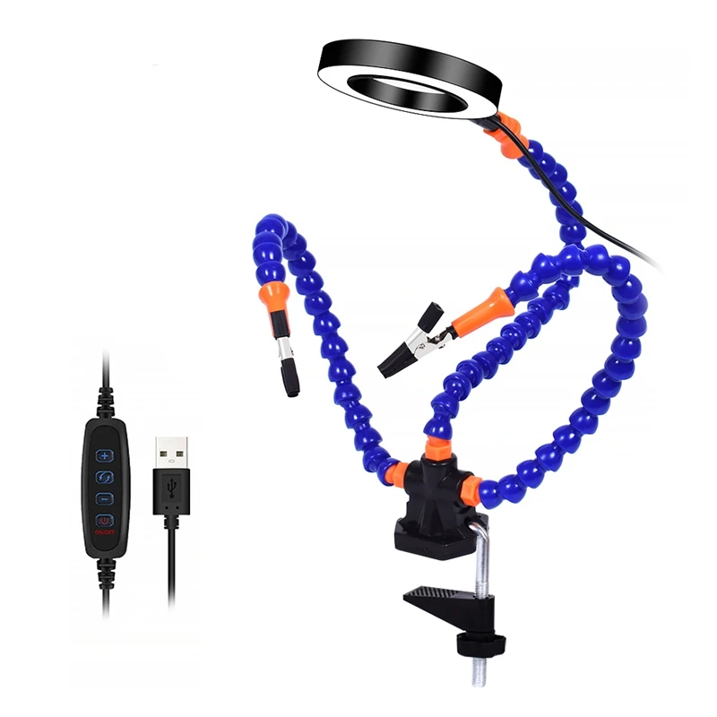 

Soldering Holder 3X LED nifier Table Clamp PCB Welding Third Hand Helping Hand Tool for Soldering embly Repair