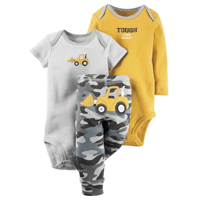 Детские костюмы, комплекты Bebes, комплекты одежды, набор для новорожденных с героями мультфильмов, хлопок, одежда для мальчиков, летняя одежда для маленьких мальчиков, 3 предмета - Цвет: 7