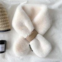 fluffy scarf female autumn and winter cross cute plush korean imitation fur thickened plush imitation rabbit hair scarf