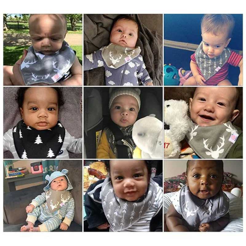 

2pcs Baby Bib Double Triangle Cotton Bib Cartoon Child Bandana Bib Saliva Towel Baby Boys Girls Feeding Apron Baby Accessories