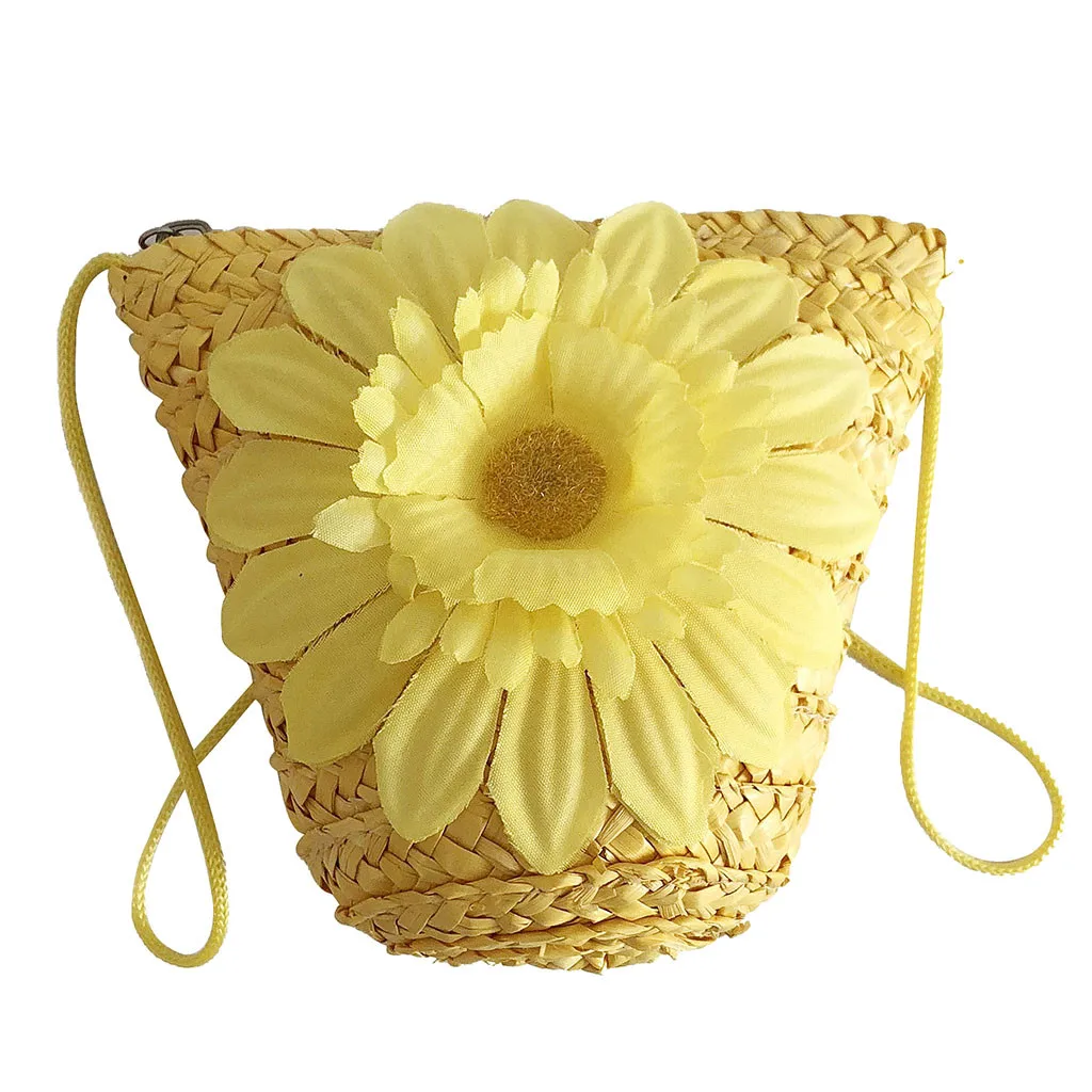 Женская модная декоративная сумка с подсолнухом тканая Детская мессенджер