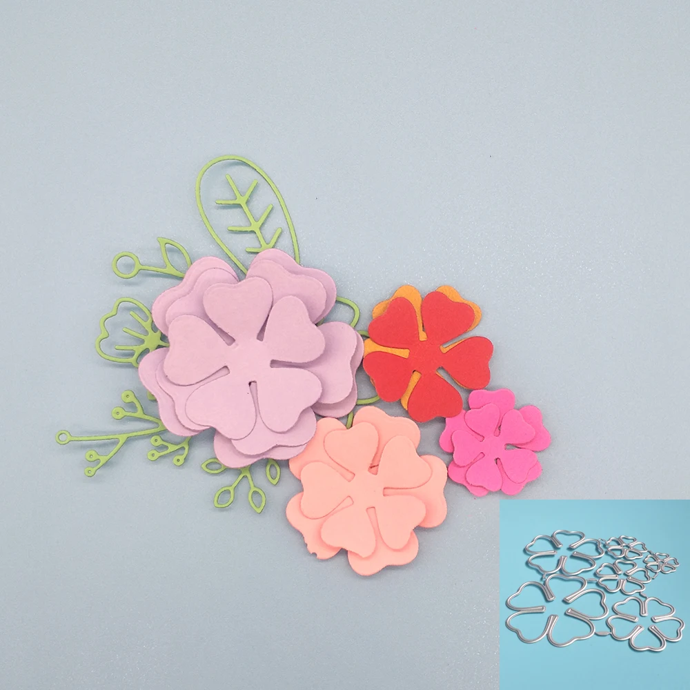 Design of New clipping Matrix for 6 Flower Rose Decoration Clipper Card dies cutting dies