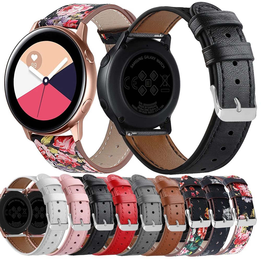 

Ремешок кожаный для Samsung Galaxy Watch Active 1, 2, 40, 44 мм, Gear S3, 20 мм, 22 мм