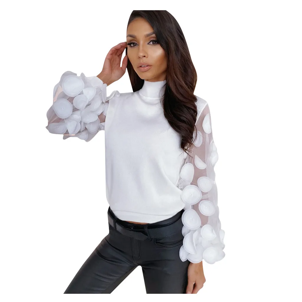 Женская белая блузка из органзы топ на бретельках с прострочкой и рукавами