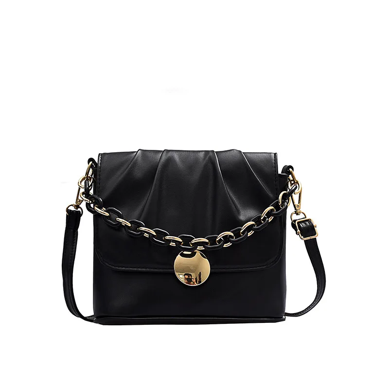 

French texture popular bag new tide net red pleated shoulder bag chain handbag Joker messenger bag