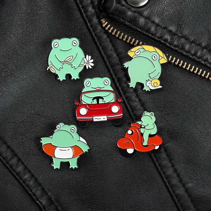 

Mini Frog Enamel Badges Lapel Pins Cute Anime Brooches For Women Decorative Hijab Pin Jewelry Vintage Brooch Badges On Backpack