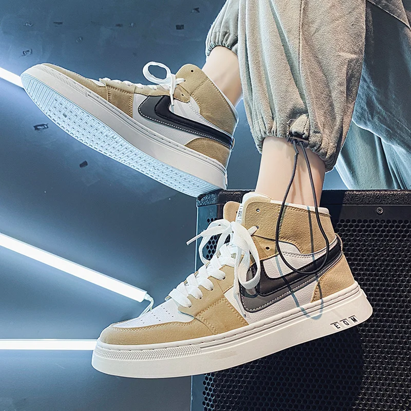 

Maycaur Spring Fashion Breathable High Top Sneakers Mens Shoes Outdoor Soft Light Running Casual Male Shoe Zapatillas De Deporte