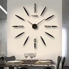 Настенные 3d-часы, акриловые зеркальные украшения сделай сам в современном европейском стиле, кварцевые украшения для гостиной