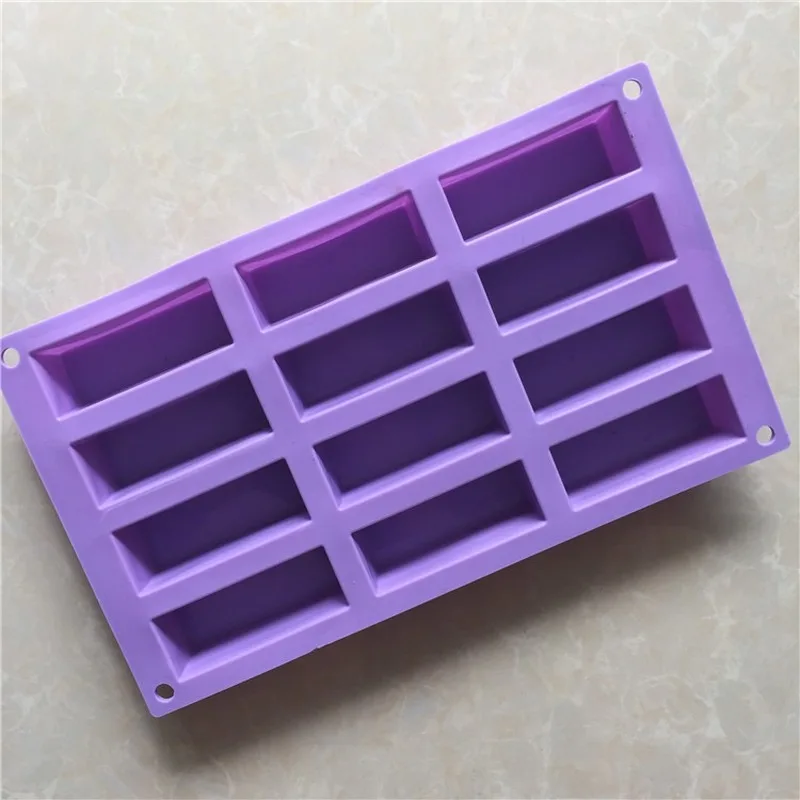 

12 Small Rectangular Soap Silicone Soap Molds, Cold Soap Molds, Food Grade Soft and Easy To Demold DIY Silicone Molds