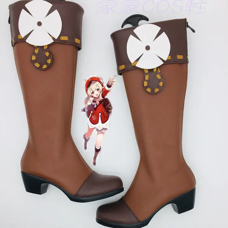 Аниме игры удар Кли Сапоги Косплей Длинные сапоги обувь женщины/мужчины Хэллоуин