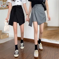 summer korean version 2021 new high waisted thin irregular temperament a line short skirt female net red skirt