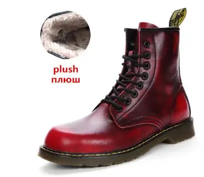fur plush Стильный Для мужчин Для женщин удобные кожаные кроссовки водонепроницаемые туристические ботинки человек Пеший туризм; нескользящая обувь для улицы; ботильоны в байкерском стиле; сапоги - Цвет: fur plush