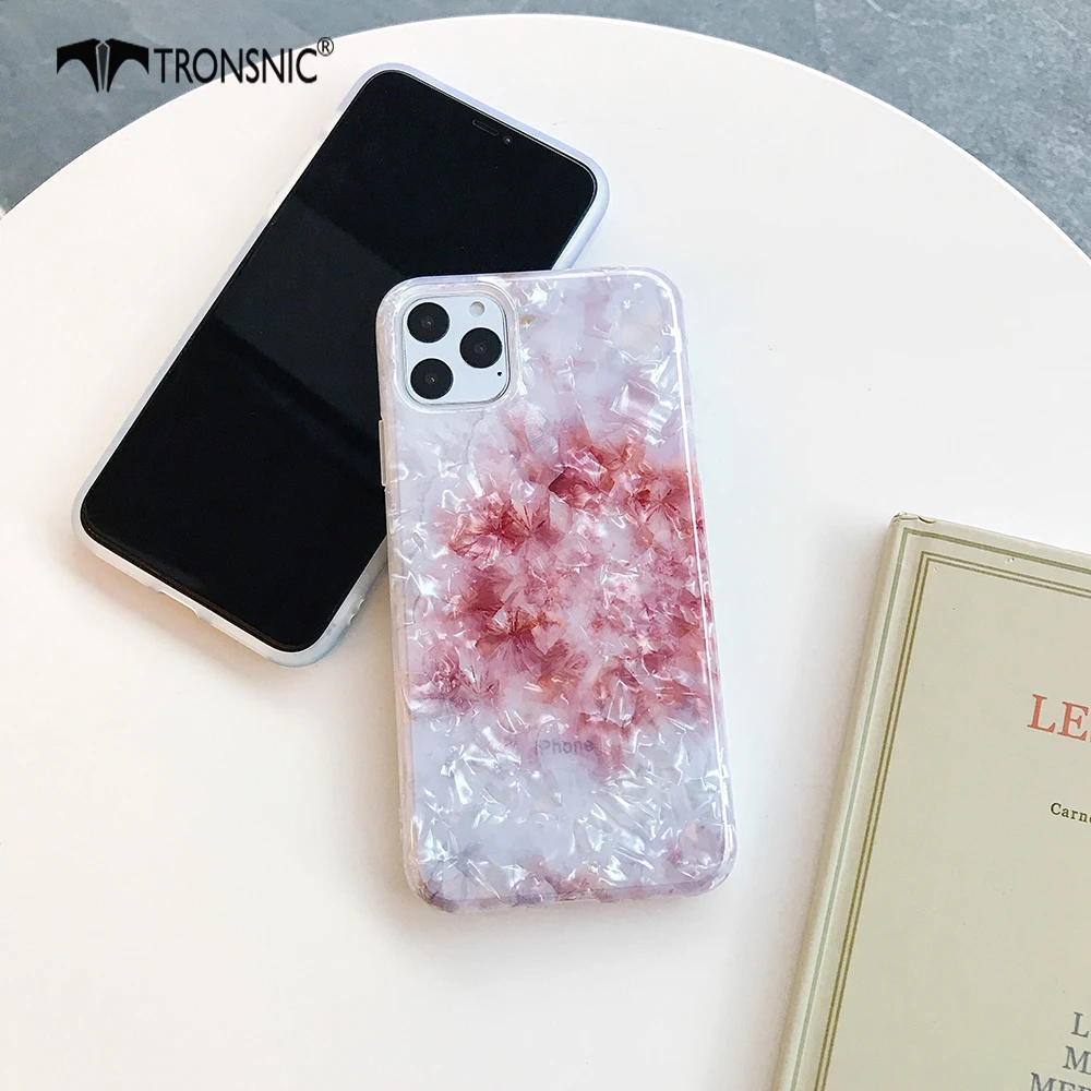 Texture Marble Glossy Phone Case for iPhone 11 Pro Max XR X XS MAX Soft Green Red Luxury Case for iPhone 6 6s 7 8 Plus Cover Hot