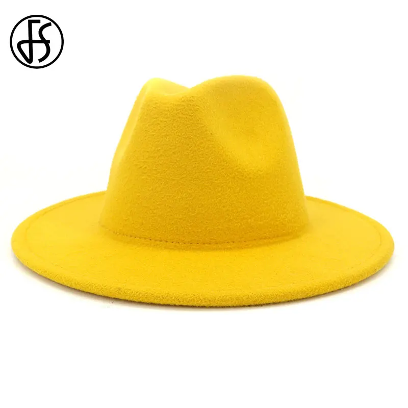 FS мужская фетровая шляпа в стиле джаз с широкими полями для женщин и мужчин