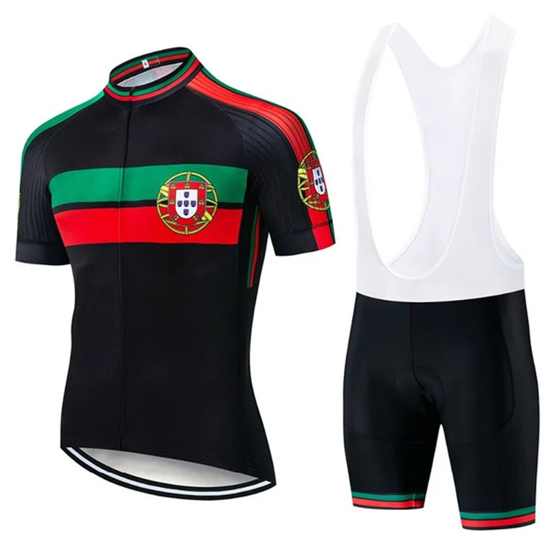 

Portugal Men Short Cycling Jersey Set Breathable Bicycle trousers Wear Pro Team Racing Sport Jacket Polyester Bike Summer Top