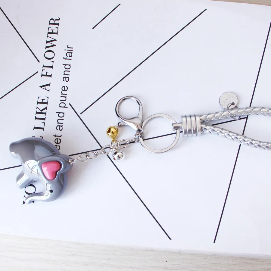 

2021Anime Lucky Elephant Key Chains Exquisite Resin Doll Keyring Paint Bell Pendant Couple Fashion Backpack Accessories Keychain