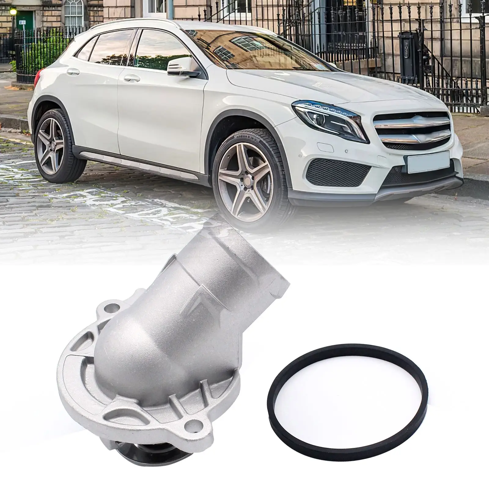 

Automotive Stainless Steel Engine Coolant Thermostat With Sealing Ring Compatible With MERCEDES-BENZ C240 AMG S430 Car Tool