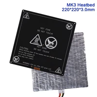 mk3 heatbed 220x220x3 0mm pcb heated bed 12v sound insulation cotton sticker aluminum foil with cables vs mk2b 3d printer parts
