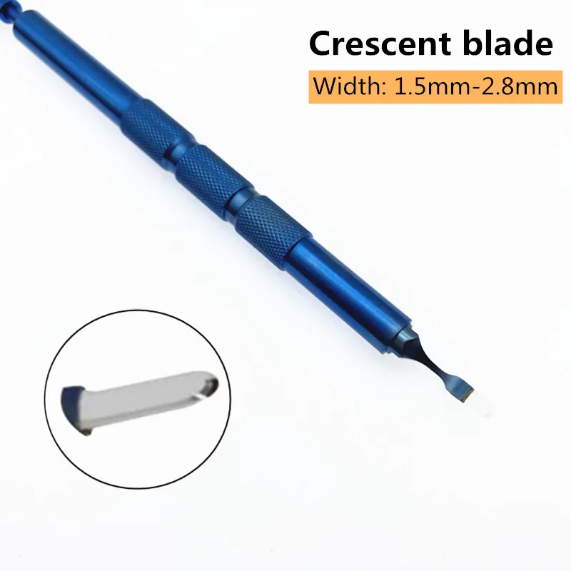 1PCS Sapphire Crescent blade Ophthalmic Keratome blades titanium handle Ophthalmic instruments