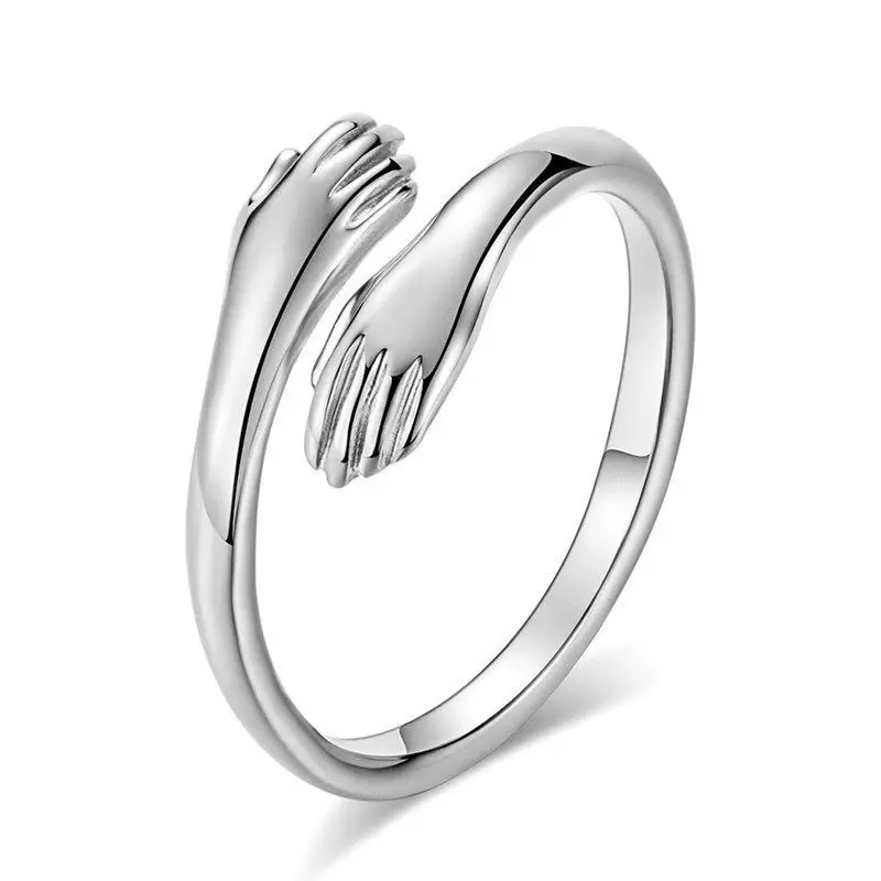 

Creative European And American Jewelry Love Hug Ring Vintage Fashion Tide Flow Open Ring For Lovers Couple Y2K Jewelry Gifts New