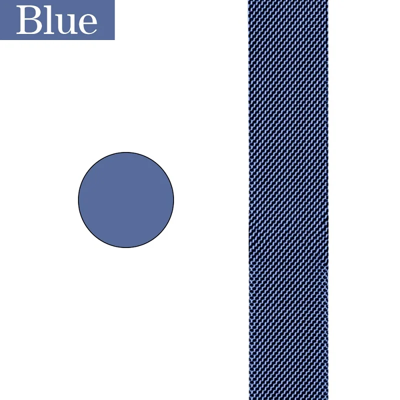 Blue Joyozy магнитный браслет Нержавеющая сталь ремешок для наручных часов Apple Watch серии 1/2/3/4 Миланский ремешок для наручных часов iwatch 38 мм/40 мм/42 мм/44 мм - Цвет ремешка: Blue