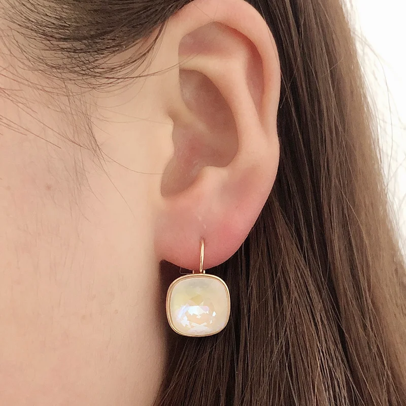 

11.11 Square Designers Boucle D'oreille Made with Austria Crystal for Women Hoop Earing Fashion Jewellery Best Christmas Gift