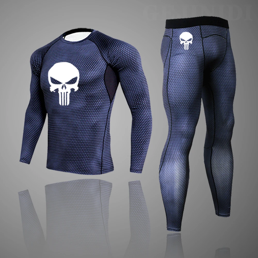 Men's Running Wear Gym Fitness Thermo Underwear 4xl Compression Comprehensive Training Set Male Quick-Drying Tights Tracksuit