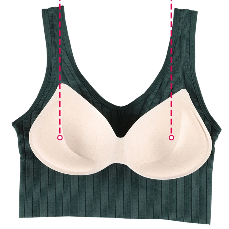 

Women Tube Top Threaded Big U Beauty Back Detachable Chest Pad Sexy Sports Bra Wide Shoulder Strap Anti-failure Underwear