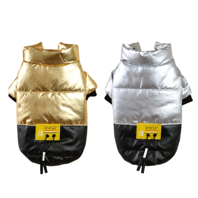 

Bright Leather Reflective Thickened Pet Coat Winter Warm Pet Clothing For Small & Medium Dogs Pet Cats Dogs Cotton Coat Jacket