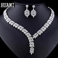 huami retro jewelry women bridal sets earrings and necklace thick chian exaggeration flower stud earrings regalos para mujer