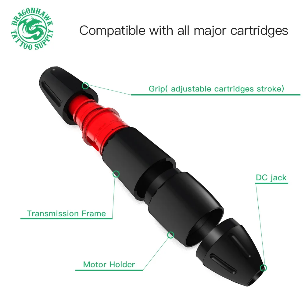 Профессиональный ротационный тату аппарат в виде ручки комплекте картридж и