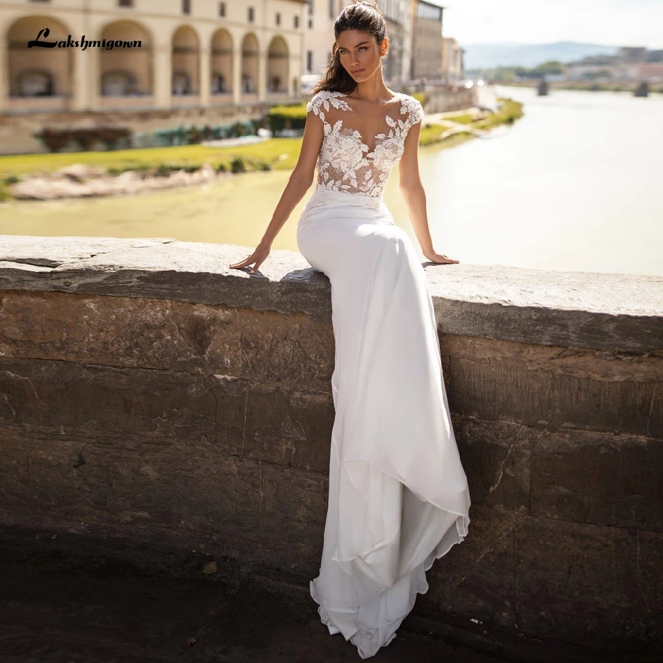 Женское свадебное платье с юбкой годе пляжное невесты в стиле бохо лето 2020 |