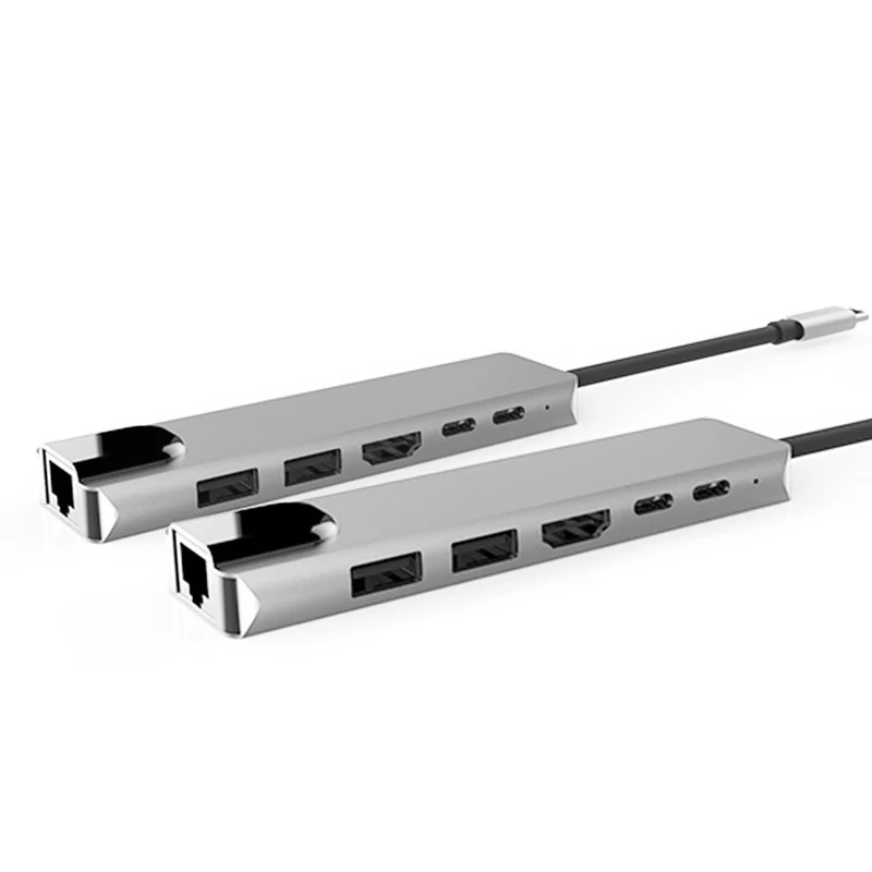 6 в 1 концентратор Usb Type C Hdmi 4K для Gigabit Ethernet Rj45 Lan адаптер Pro Thunderbolt зарядное