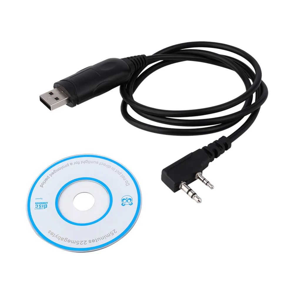 

USB Programming Cable Radio 2 Pin With CD Drive 8mm Two-Way Walkie Talkie