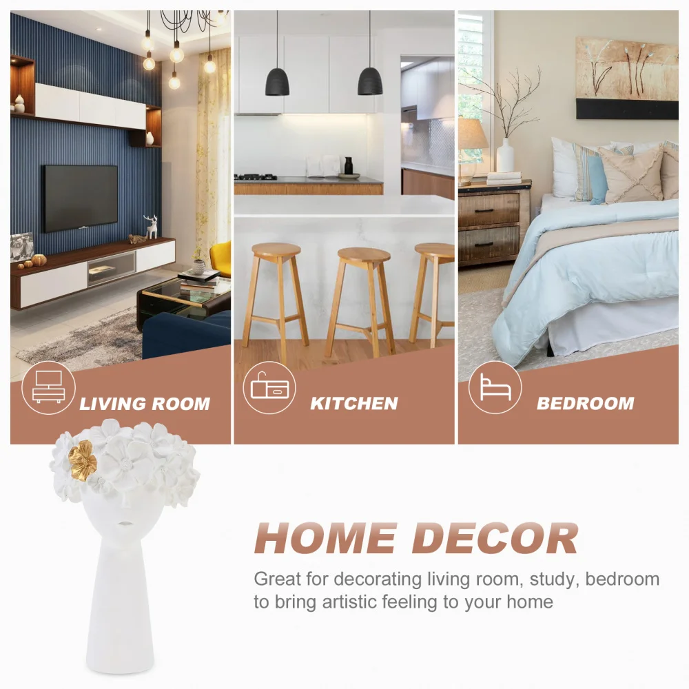 

1Pc Nordic Chic Vase Adornment Decorative Dried Flower Vase Resin Artware Gift