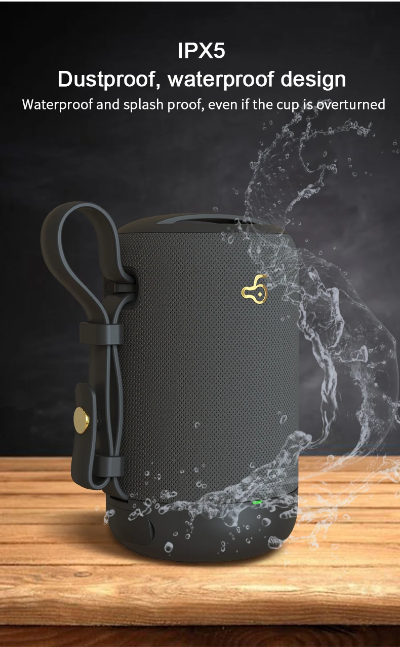 

Portable TWS 5.0 Bluetooth Speaker Wireless Soundbox HiFi 3D Stereo Heavy Bass Loudspeaker FM Radio Waterproof Outdoor Speakers