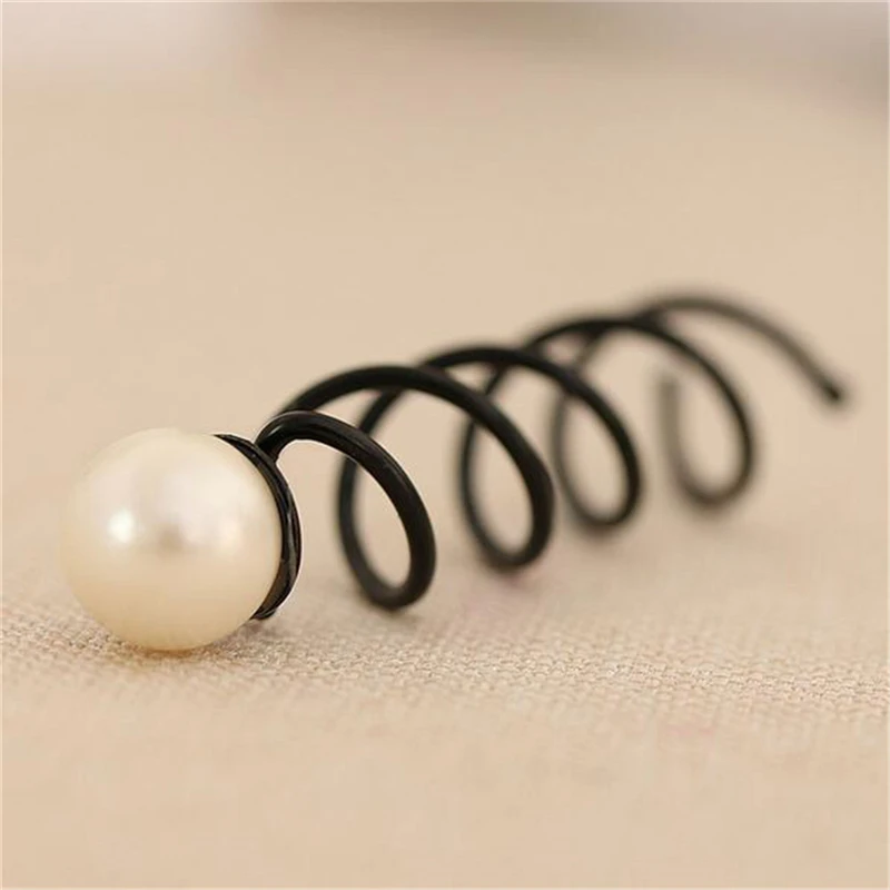 2 Pcs/Set Chic Women Girls Pearl Spiral Spin Screw Bobby Hair Pins Clips Twist Barrette Headwear Korean Accessories |