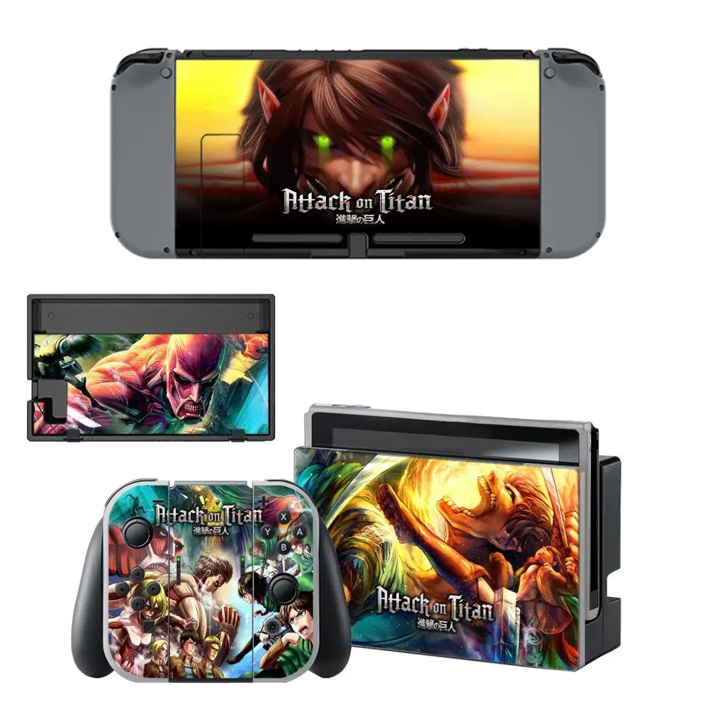 Attack on Titan nintendo switch виниловое покрытие Наклейка для Switch полный комплект Лицевая