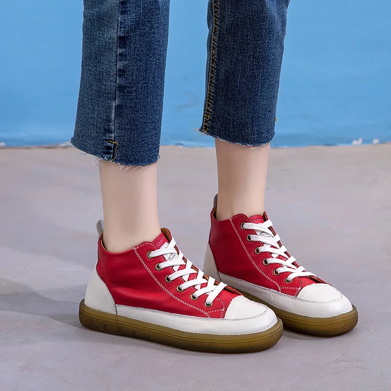 Женские ботинки fujin мягкие удобные из натуральной кожи высокого качества для