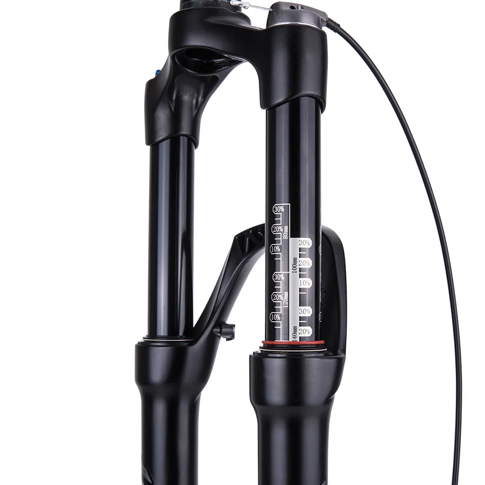 

The front fork of mountain bike has a 29-inch conical pipeline. The barrel shaft stroke is 140 mg alloy gas fork