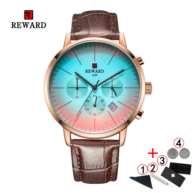 rose-white-add-box Награда Новые Модные Цветные Яркие Стеклянные Часы мужские Топ люксовый бренд хронограф из нержавеющей стали деловые часы мужские наручные часы - Цвет: rose-white-add-box