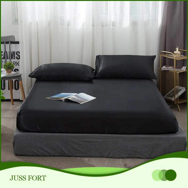 Супер Мягкая атласная шелковая простыня наволочка для матраса набор глубокий