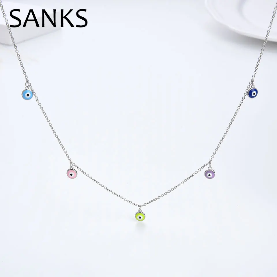 Цепочки с глазами дьявола SANKS ожерелья для девушек и женщин красочные