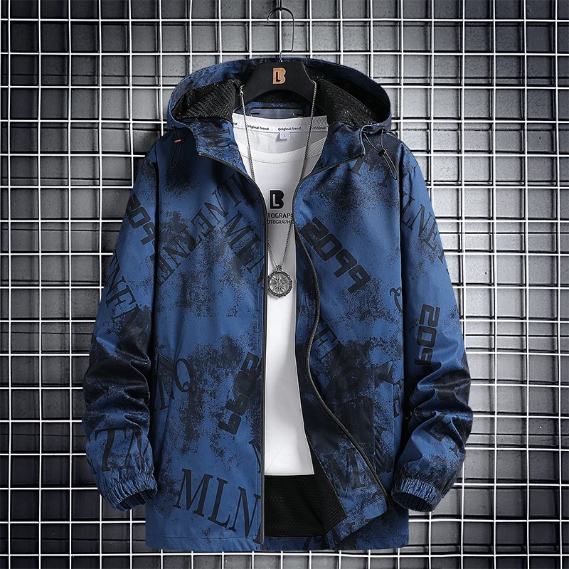 

Plus Size 8XL-XL Men Waterproof Breathable Hooded Casual Spring Autumn Jacket Outwear Windbreaker Tourism Mountain Raincoat
