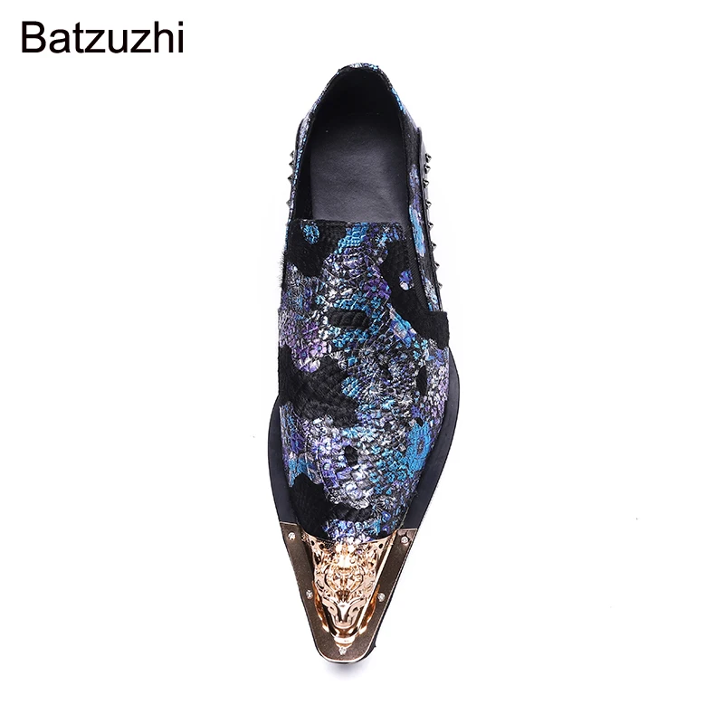 Batzuzhi 2021 новый дизайн кожаные модельные туфли Muti с острым носком и золотой