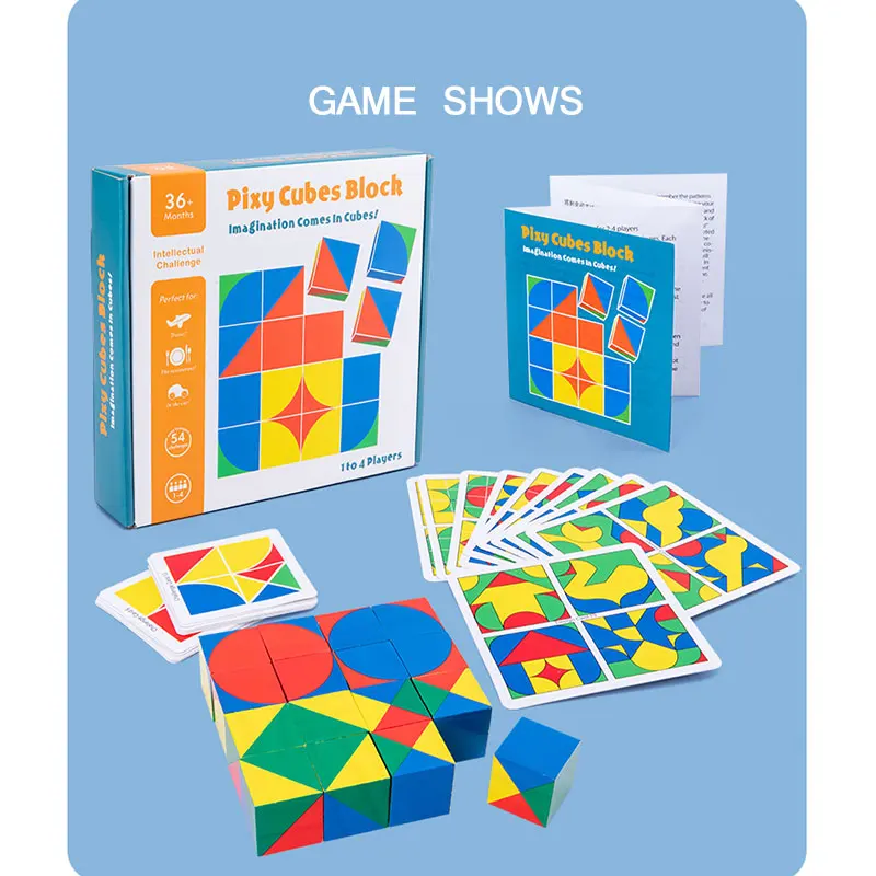 

Preschool Baby Toy 3D Puzzle Pixy Cubes Blocks Space Logic Thinking Learning Wooden Educational Toy For Children