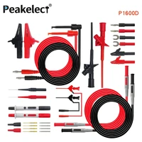 peakelect p1600d 10 in 1 multimeter test leads kit automotive probe cable set ic test hook clip 4mm banana plug test wire