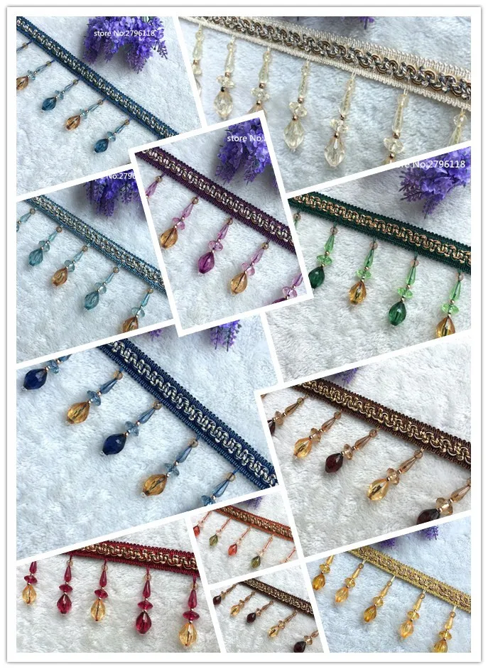 

HOT! 5 meters / 9CM Long tassel fringe for curtains Ribbon Lace Accessory Sew Latin Dress Garment curtain accessories