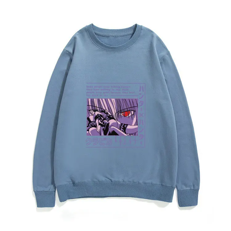 

2021 Hot New Anime Hunter X Hunter Sweatshirt Men/women Fashion Manga Kurapika Eye Pullover Unisex Hip Hop Sweatshirts Tracksuit