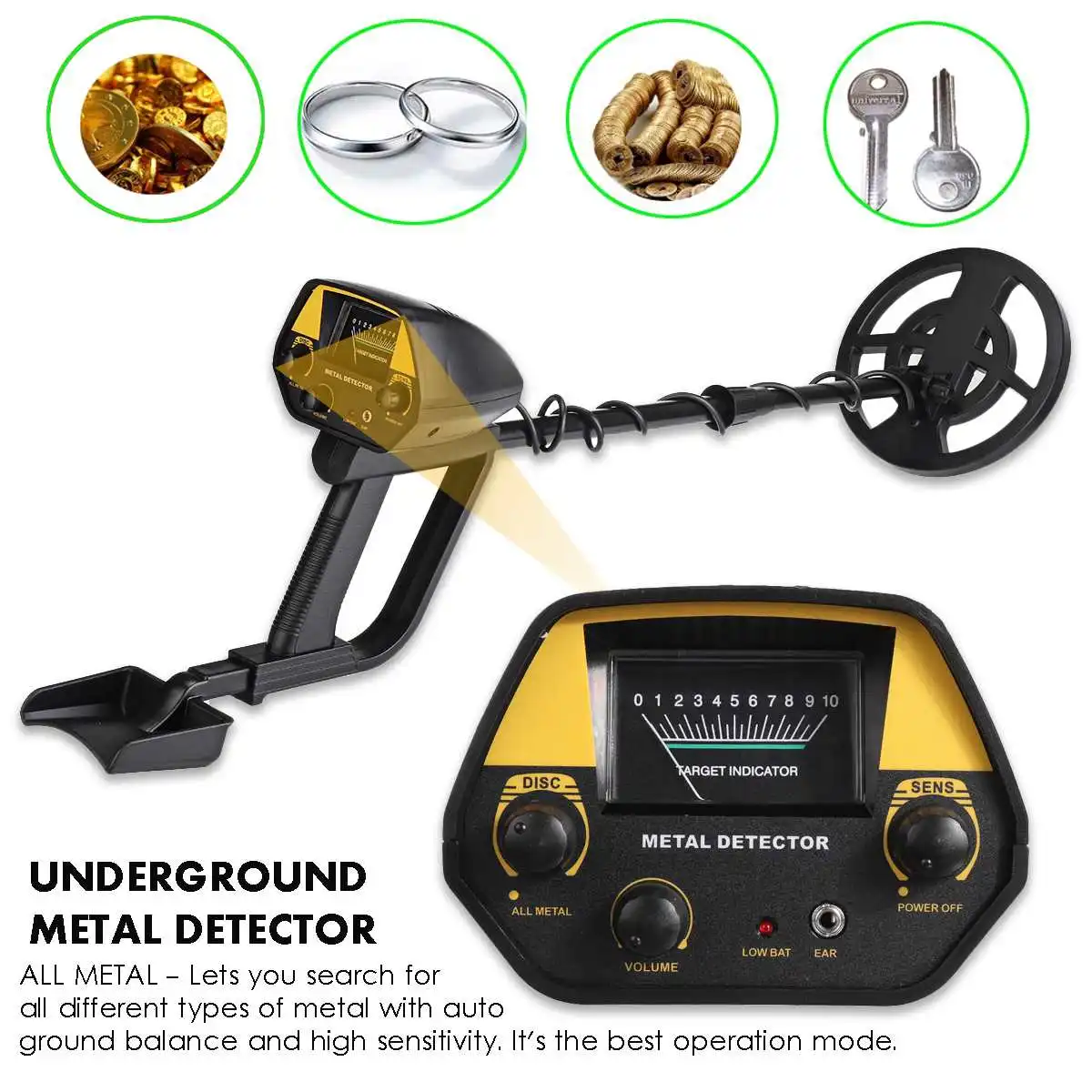 

GTX4080 Metal Detector Professional Waterproof Underground Treasure Pinpointer Portable Gold Depth Detector Set Treasure Hunter